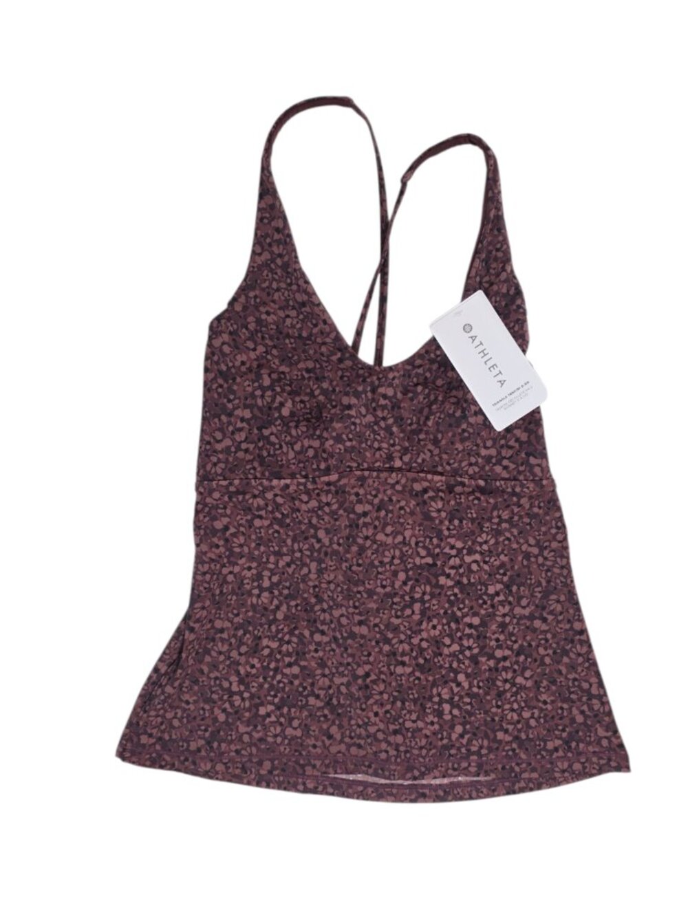 Athleta Triangle Tankini Top, D-DD Cups, Tie Back, Brown, Size Large, Swimwear